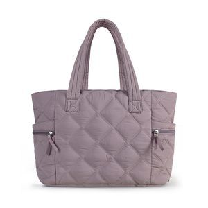 Quilted Tote Bag - Purple